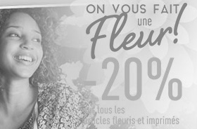 -20% sur les articles fleuris et imprimés